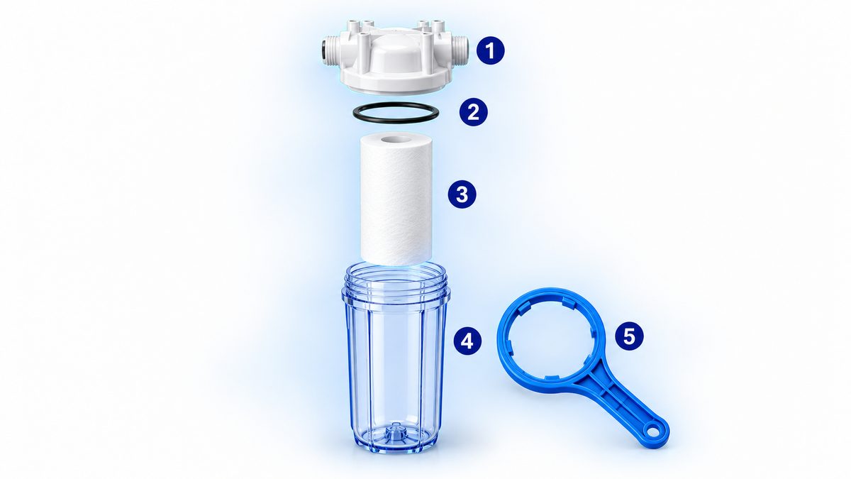 Cốc lọc máy lọc nước RO: cỡ 10 inch, cách mở và khi nào thay cốc